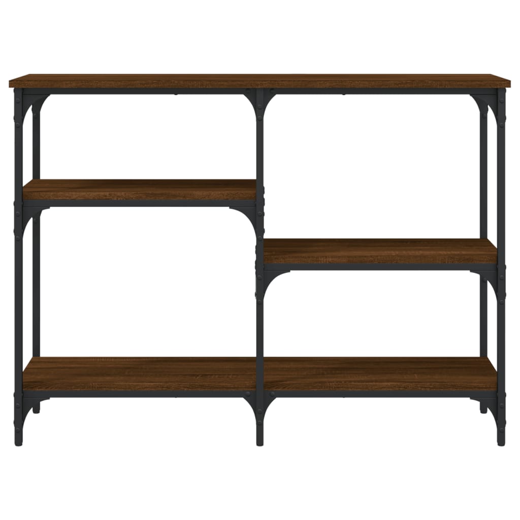 Brown Oak Console Table - Engineered Wood, 102x29x75 cm
