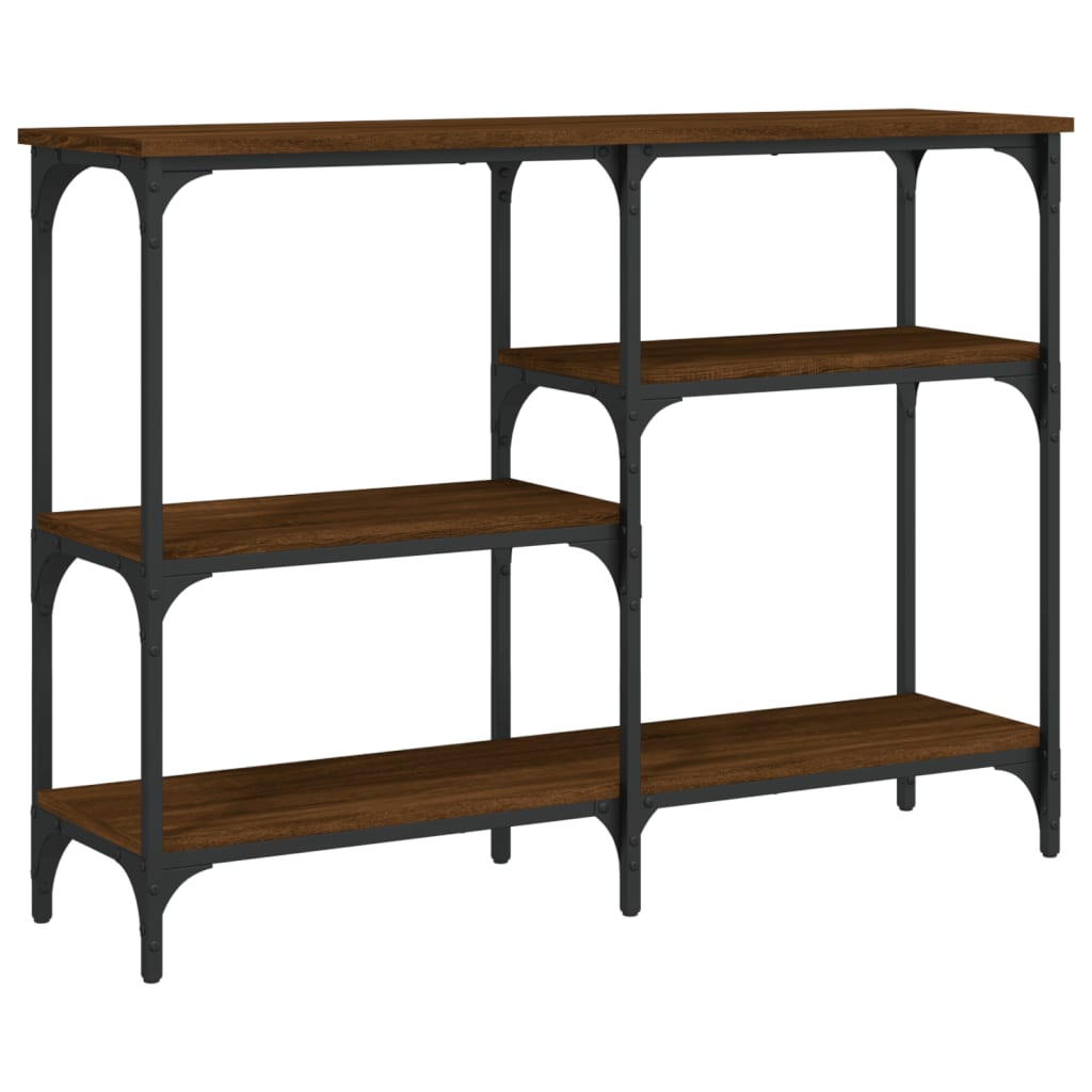 Brown Oak Console Table - Engineered Wood, 102x29x75 cm
