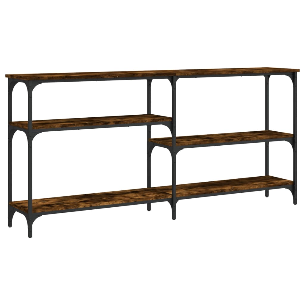 Smoked Oak Console Table - Engineered Wood, 160x29x75 cm