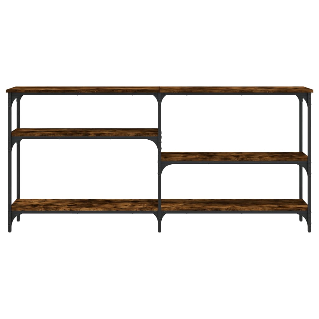 Smoked Oak Console Table - Engineered Wood, 160x29x75 cm