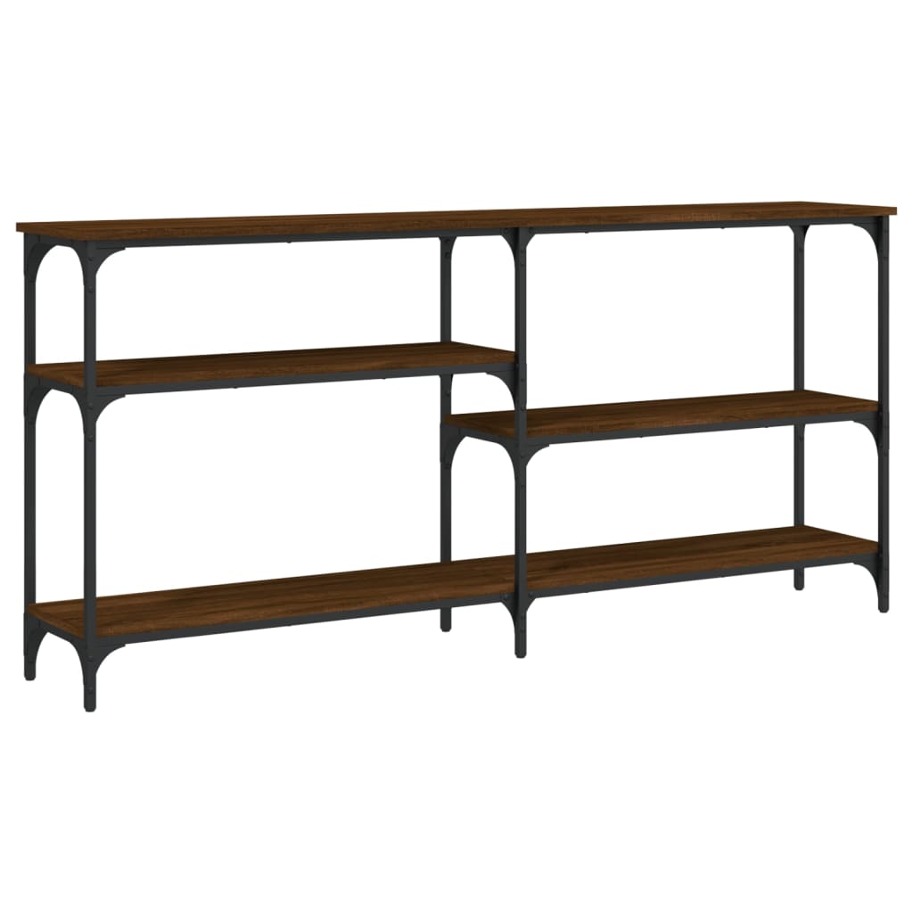 Brown Oak Console Table - 160x29x75 cm - Engineered Wood