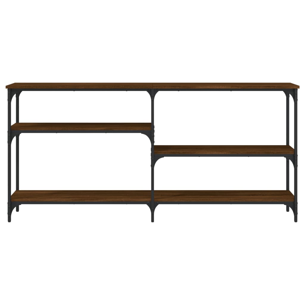 Brown Oak Console Table - 160x29x75 cm - Engineered Wood