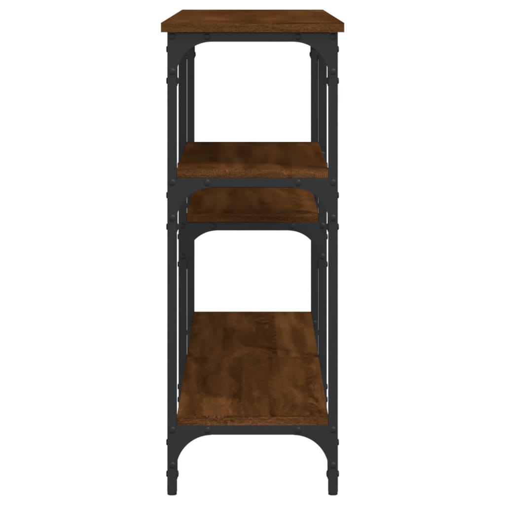 Brown Oak Console Table - 160x29x75 cm - Engineered Wood