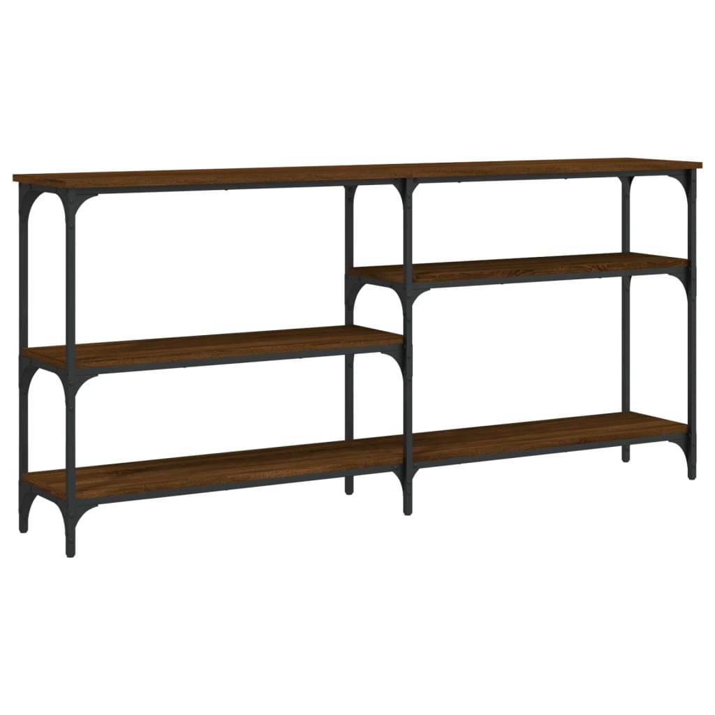 Brown Oak Console Table - 160x29x75 cm - Engineered Wood