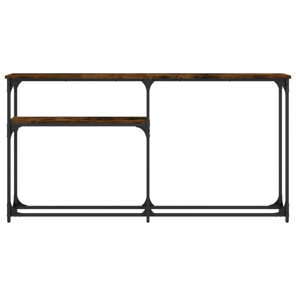 Smoked Oak Console Table - Engineered Wood, 145x22.5x75 cm