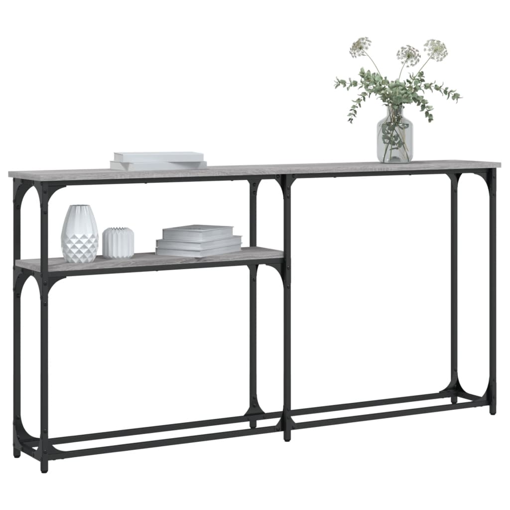 Sonoma Grey Console Table - 145x22.5x75cm Engineered Wood