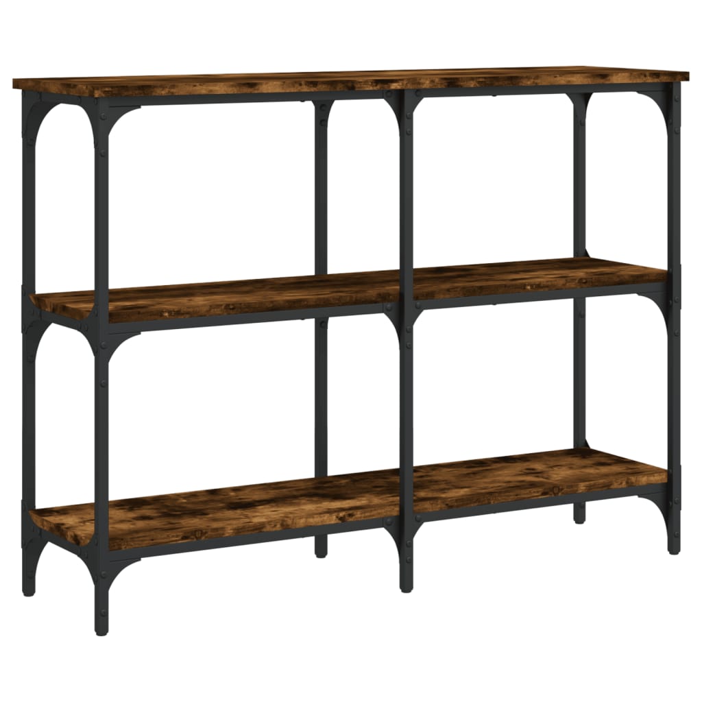 Smoked Oak Console Table - 100x29x75 cm, Engineered Wood