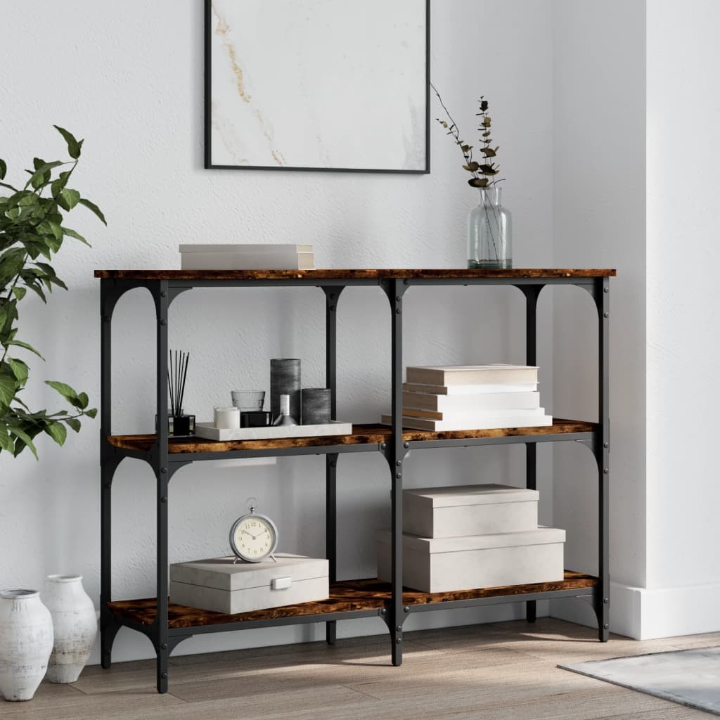 Smoked Oak Console Table - 100x29x75 cm, Engineered Wood