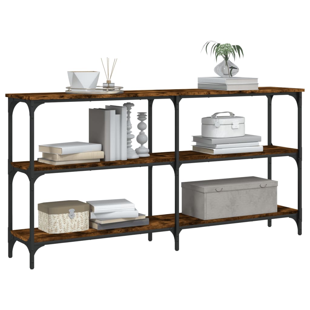 Smoked Oak Console Table 150x29x75 cm - Engineered Wood