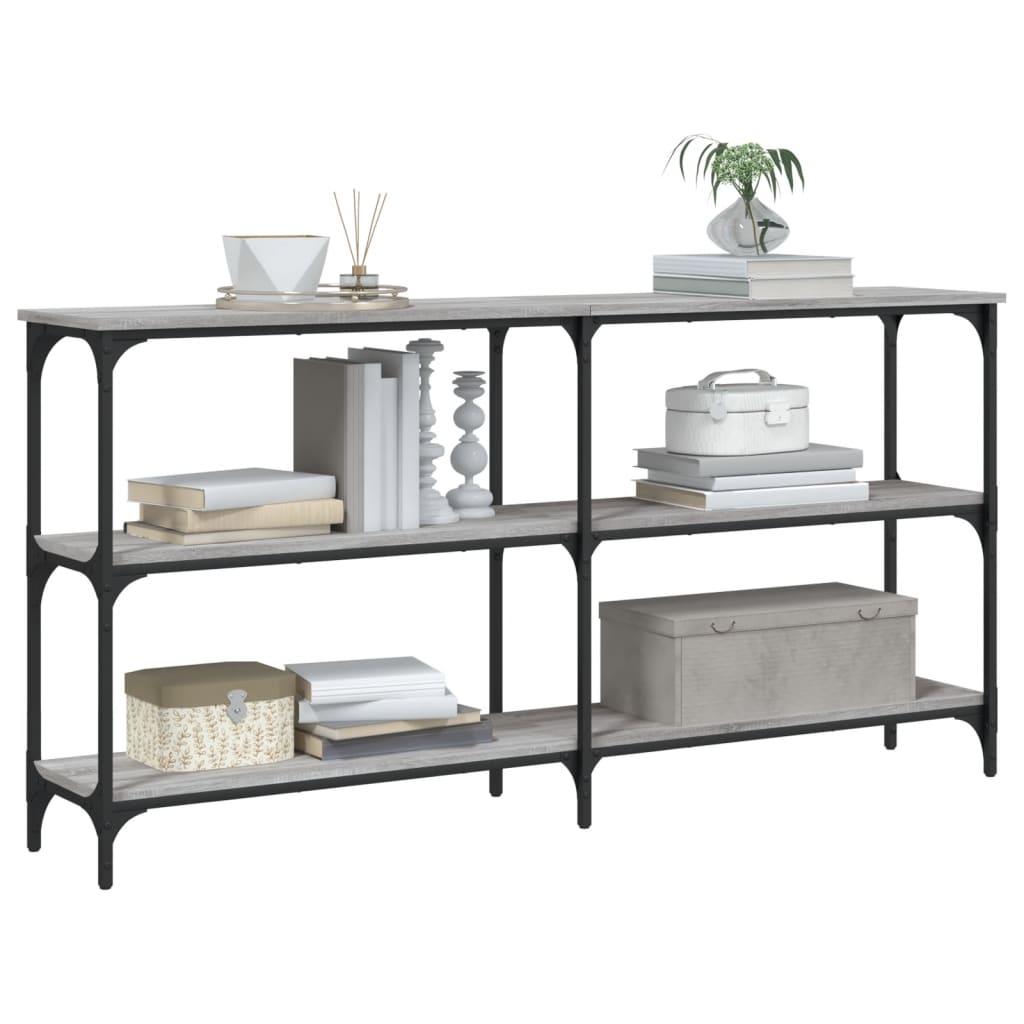 Sonoma Grey Console Table - Engineered Wood, 150x29x75 cm
