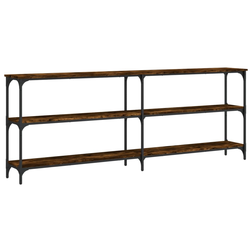 Engineered Wood Console Table - Smoked Oak, 200x29x75 cm