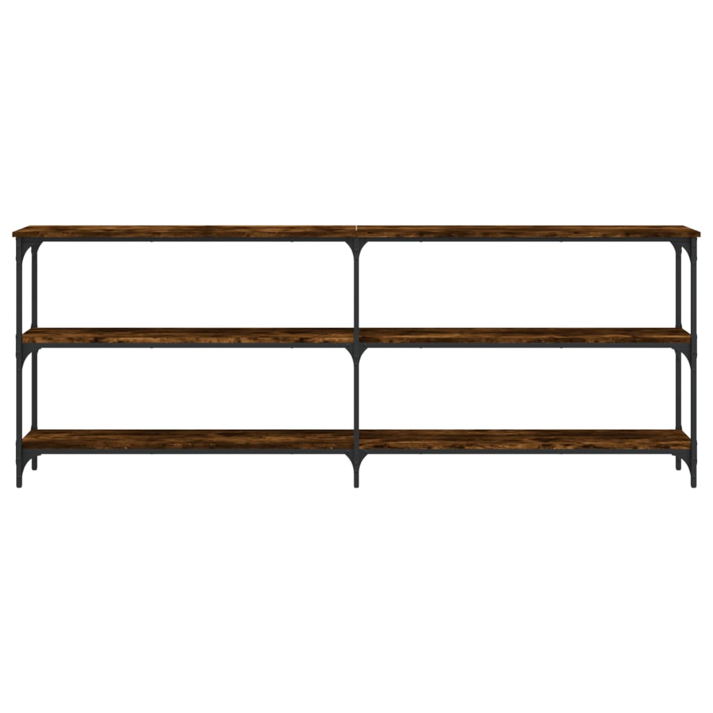 Engineered Wood Console Table - Smoked Oak, 200x29x75 cm
