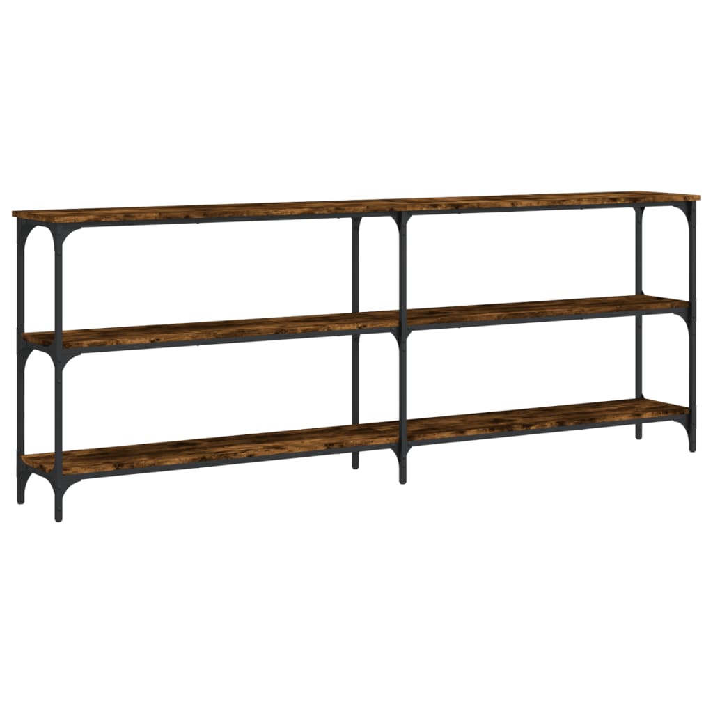 Engineered Wood Console Table - Smoked Oak, 200x29x75 cm