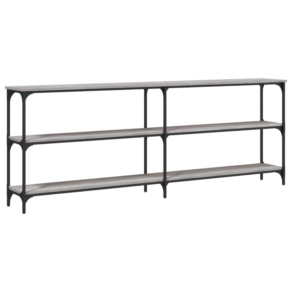 Sonoma Grey Console Table - Engineered Wood, 200x29x75 cm
