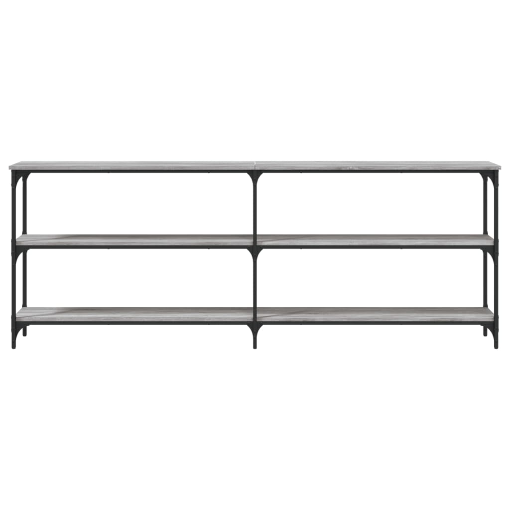 Sonoma Grey Console Table - Engineered Wood, 200x29x75 cm
