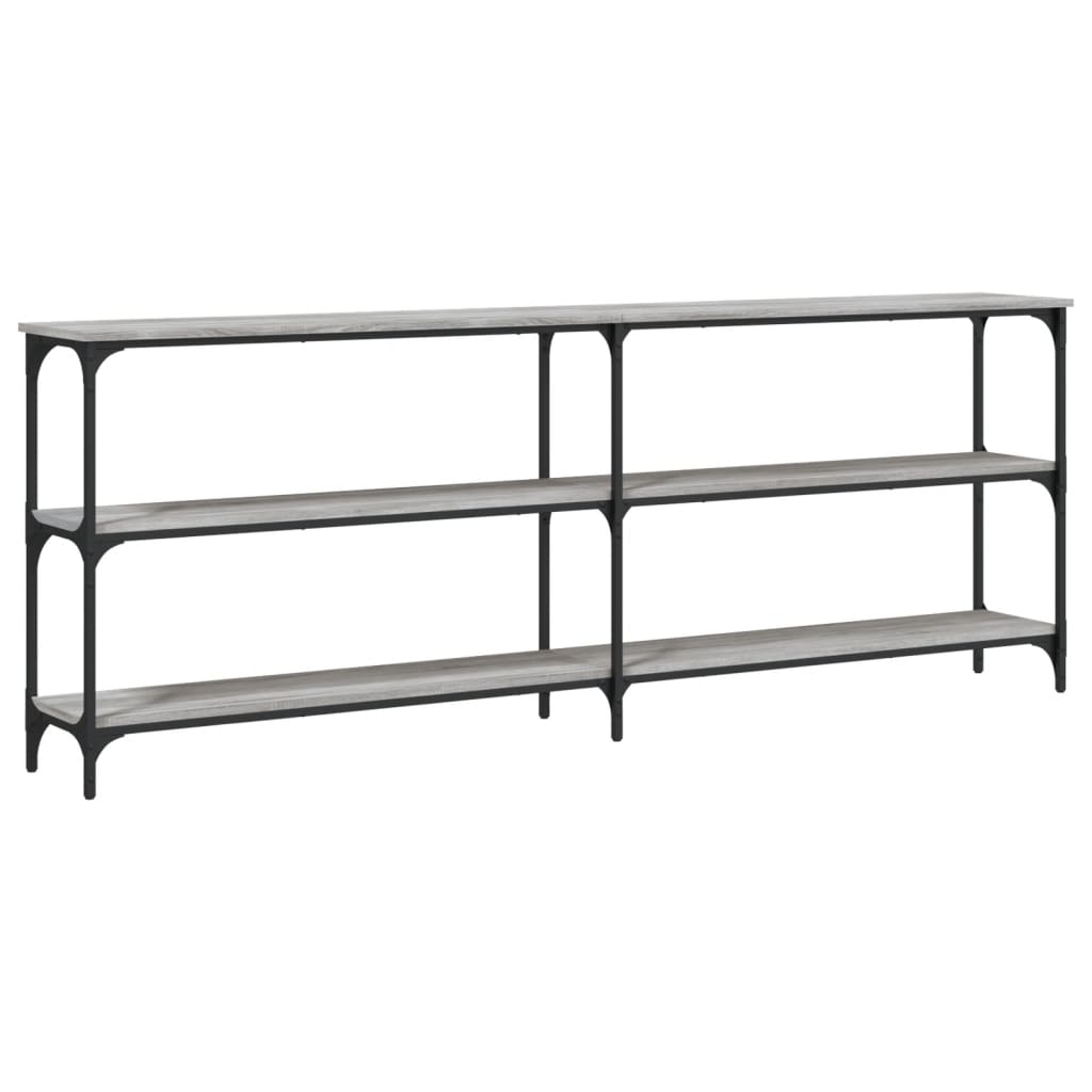 Sonoma Grey Console Table - Engineered Wood, 200x29x75 cm