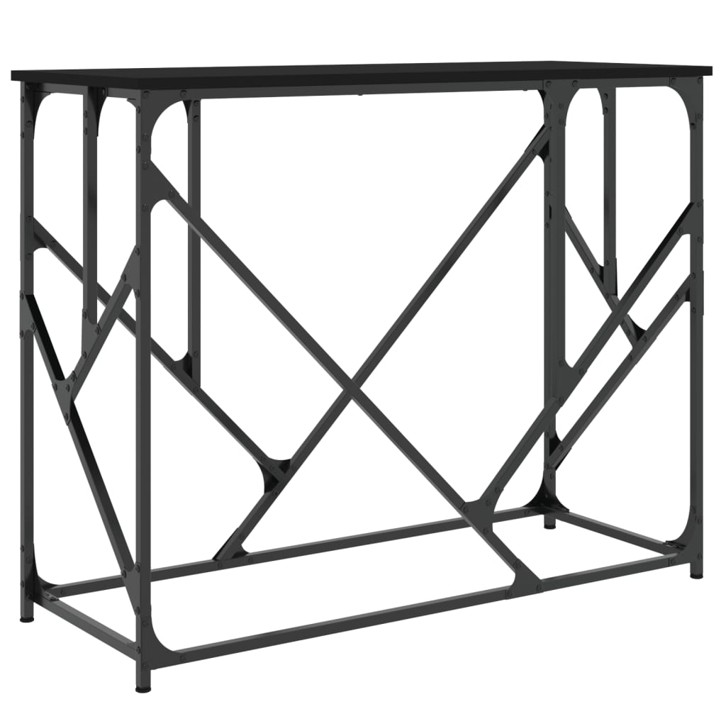 Black Engineered Wood Console Table - 100x40x80 cm