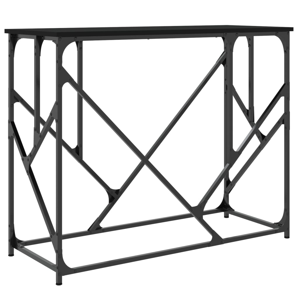 Black Engineered Wood Console Table - 100x40x80 cm