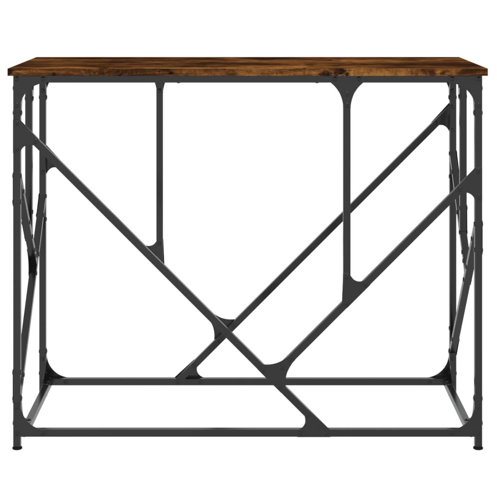 Smoked Oak Console Table - Engineered Wood, 100x40x80 cm
