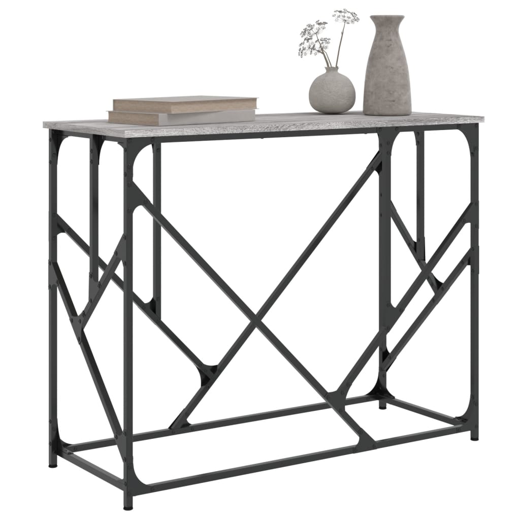 Sonoma Grey Console Table - 100x40x80 cm Engineered Wood