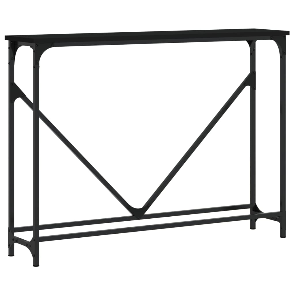 Black Engineered Wood Console Table - 102x22.5x75 cm