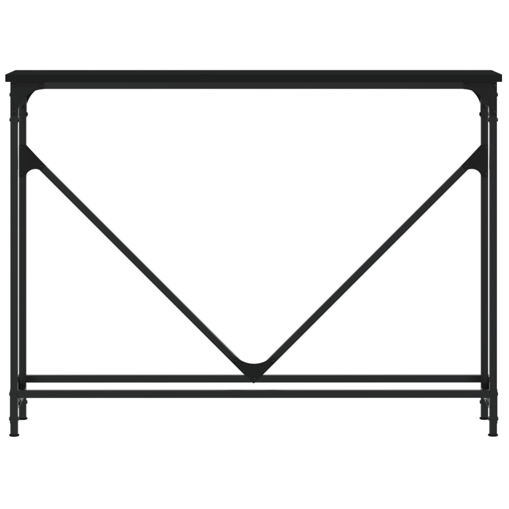 Black Engineered Wood Console Table - 102x22.5x75 cm