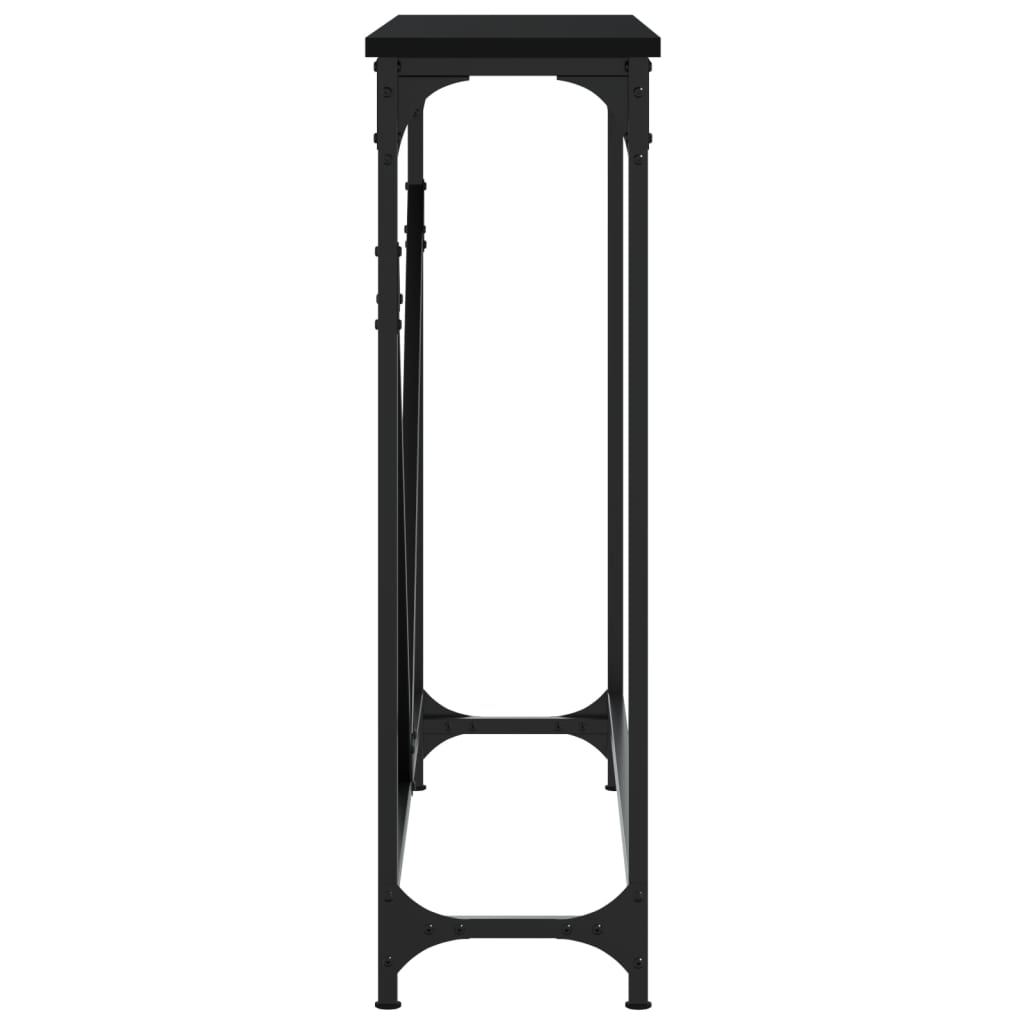 Black Engineered Wood Console Table - 102x22.5x75 cm
