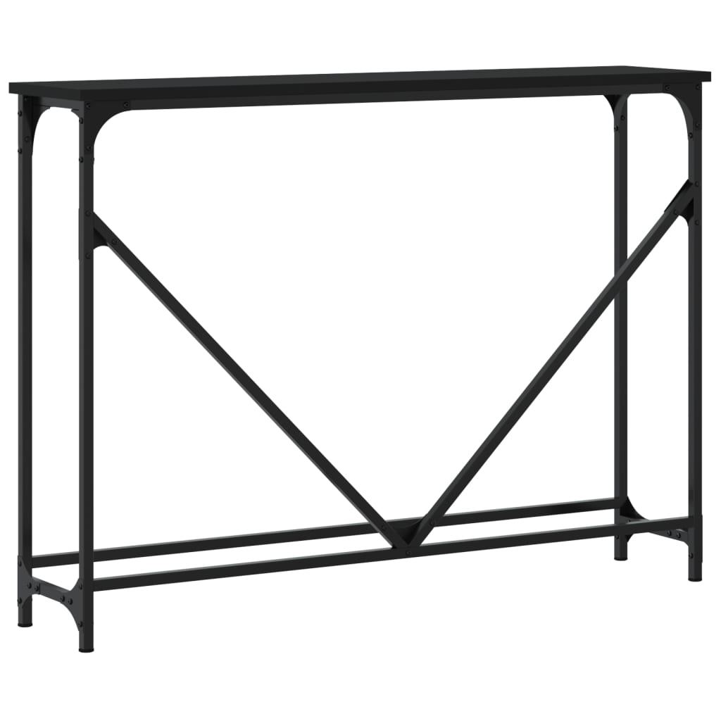 Black Engineered Wood Console Table - 102x22.5x75 cm