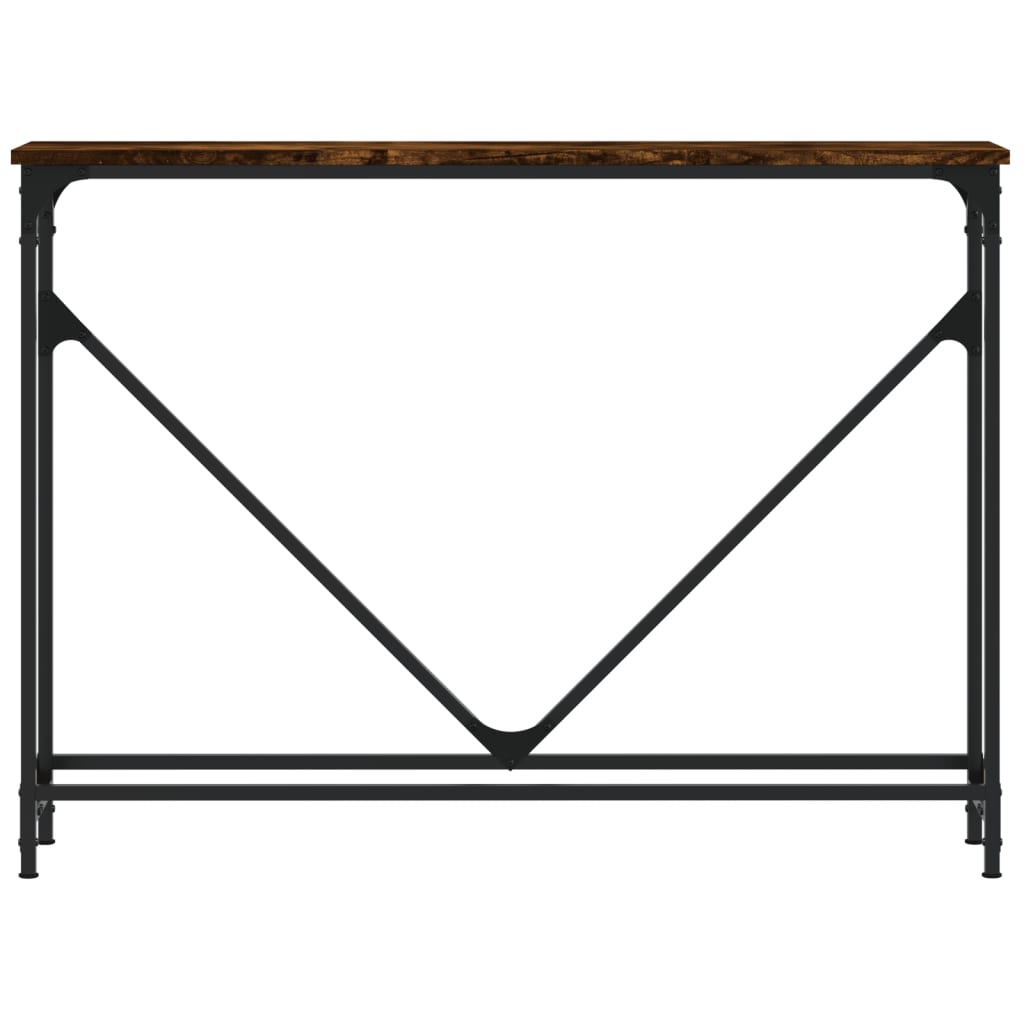 Smoked Oak Console Table - Engineered Wood, 102x22.5x75 cm