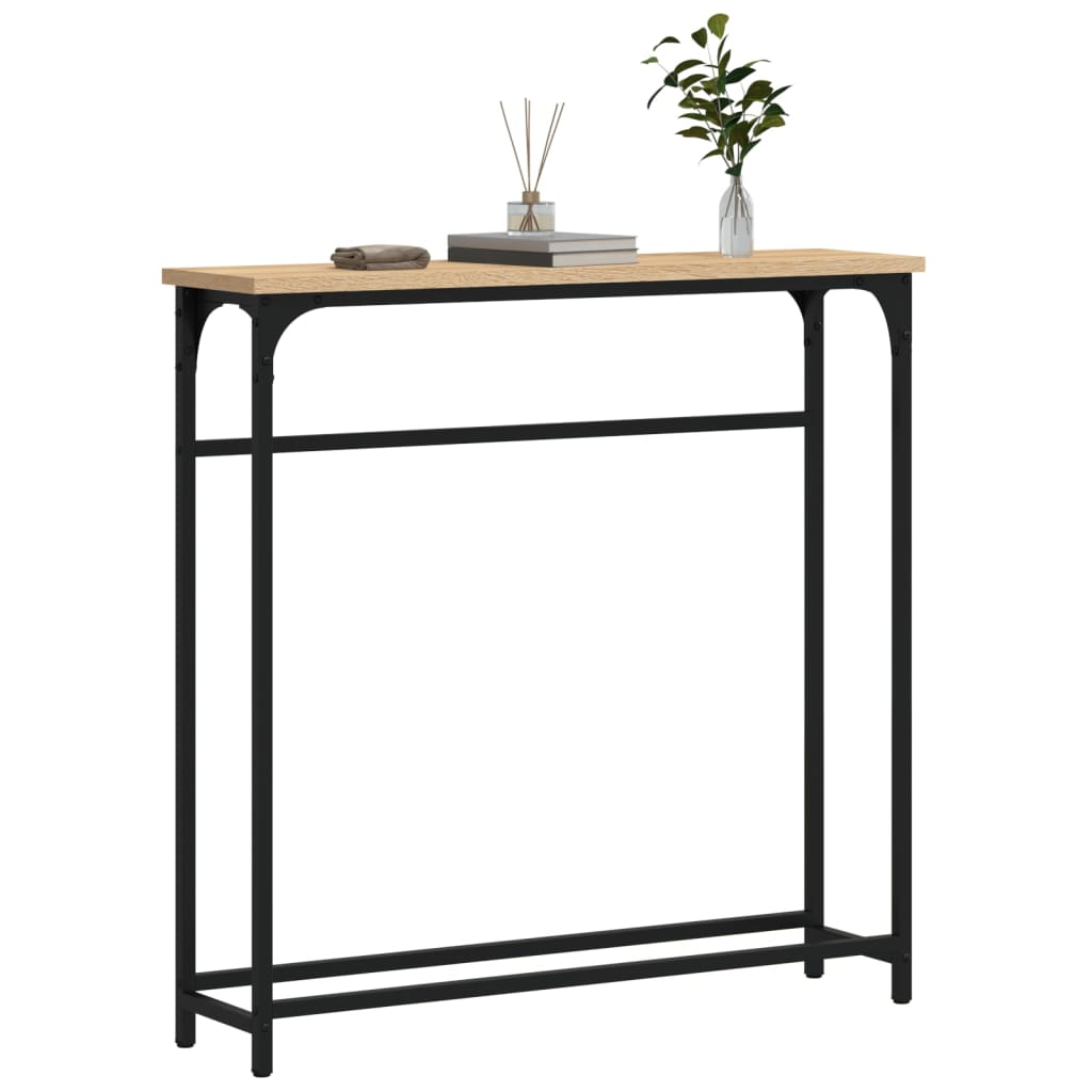 Sonoma Oak Console Table - 75x19.5x75 cm in Engineered Wood