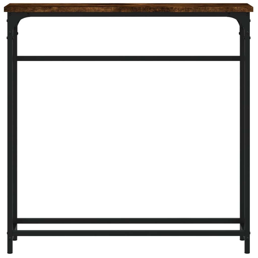 Smoked Oak Console Table - Engineered Wood, 75x19.5x75 cm