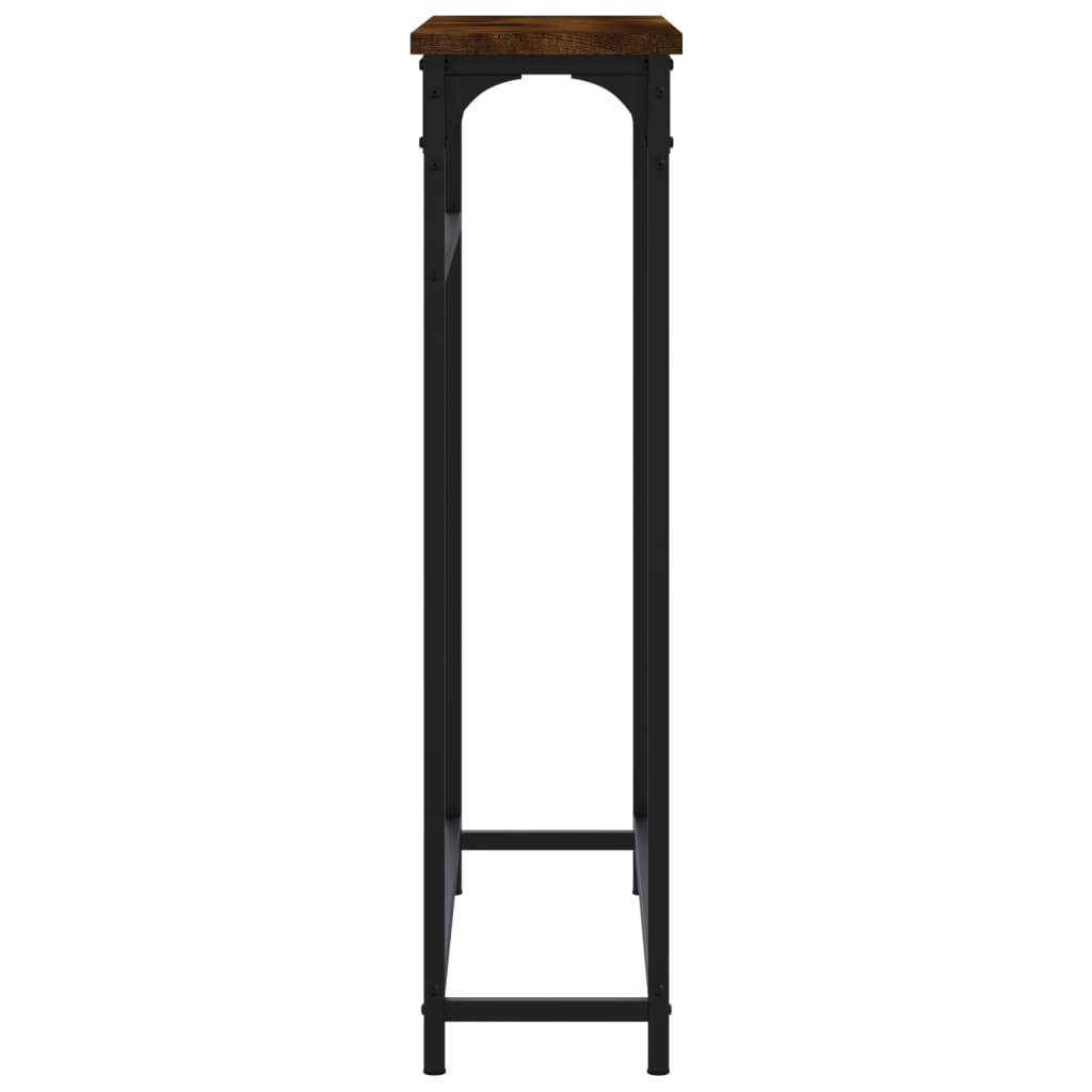Smoked Oak Console Table - Engineered Wood, 75x19.5x75 cm