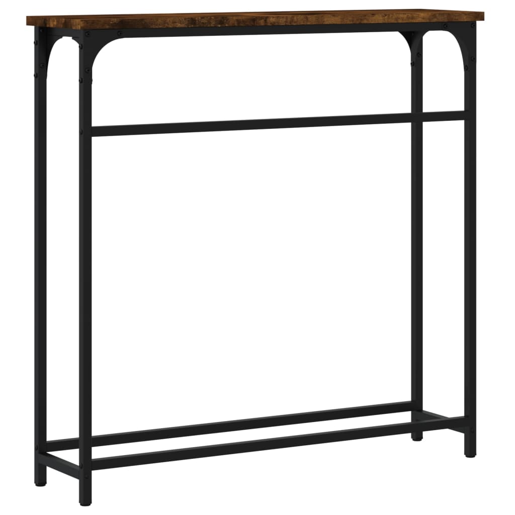 Smoked Oak Console Table - Engineered Wood, 75x19.5x75 cm