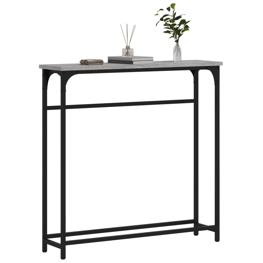 Sonoma Grey Console Table - 75x19.5x75 cm - Engineered Wood