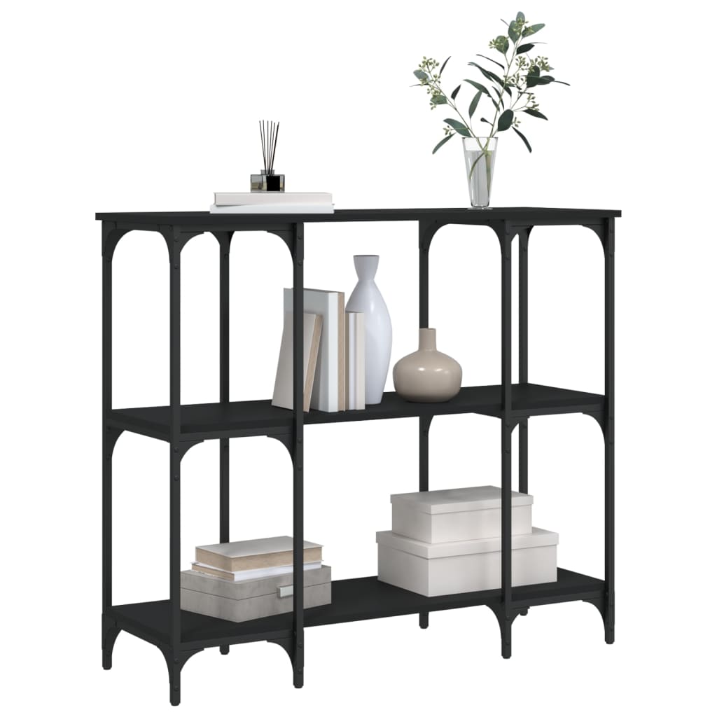 Black Engineered Wood Console Table - 102x35x90 cm