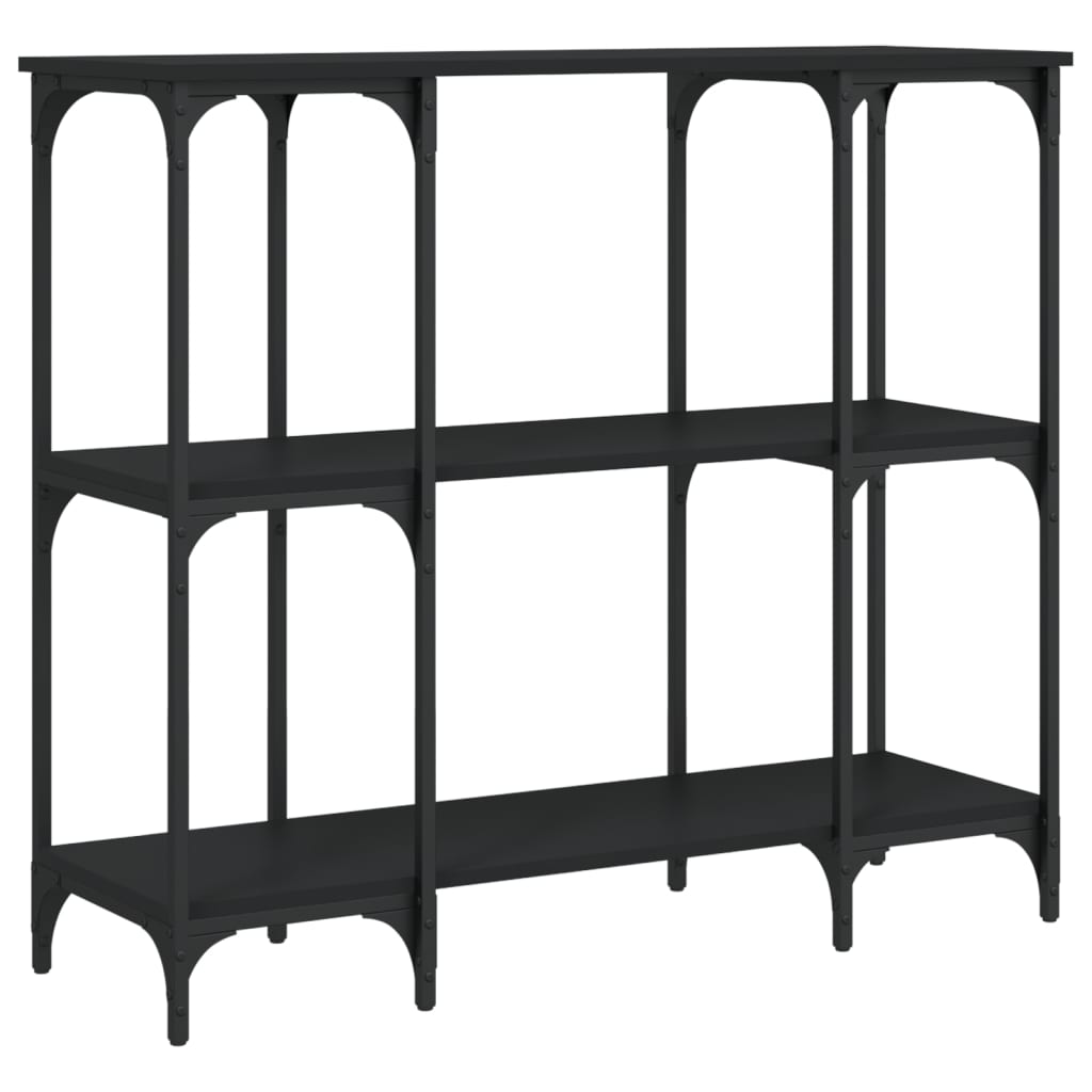 Black Engineered Wood Console Table - 102x35x90 cm