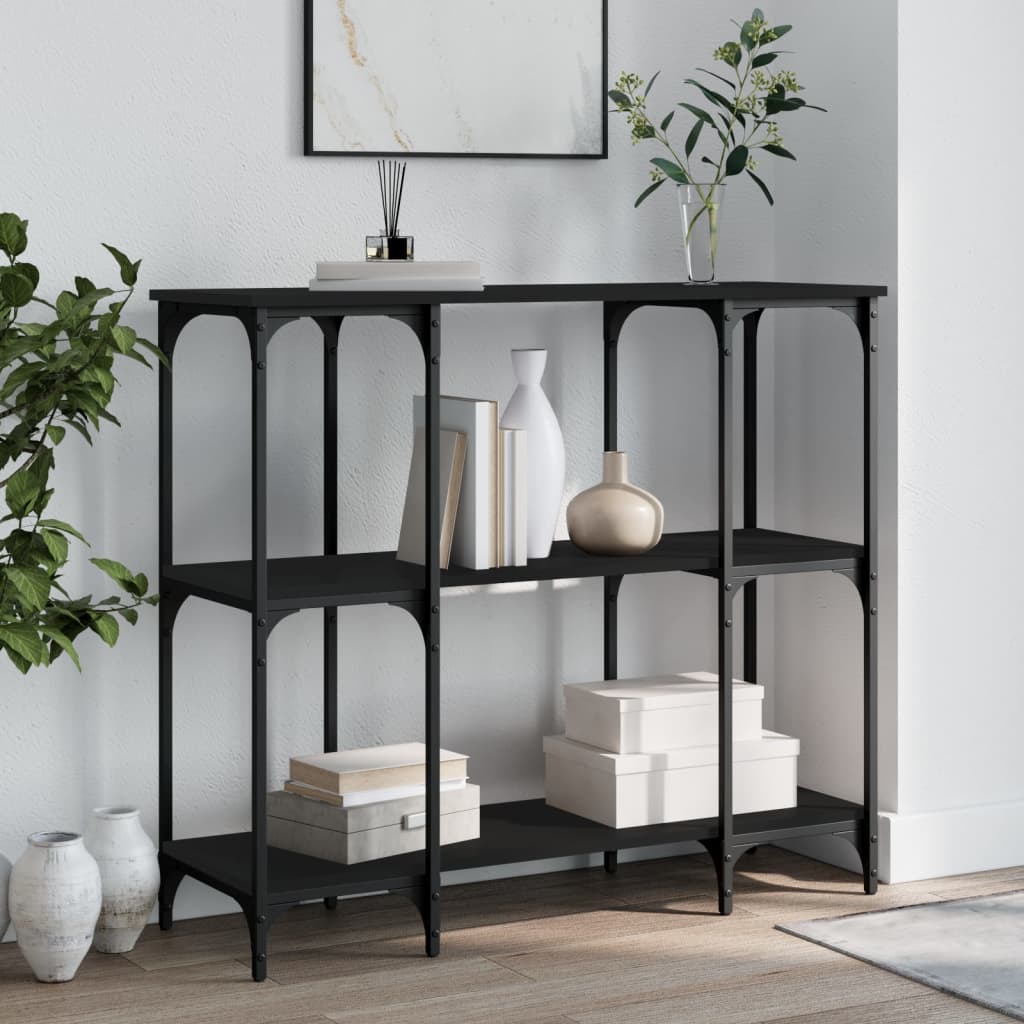 Black Engineered Wood Console Table - 102x35x90 cm
