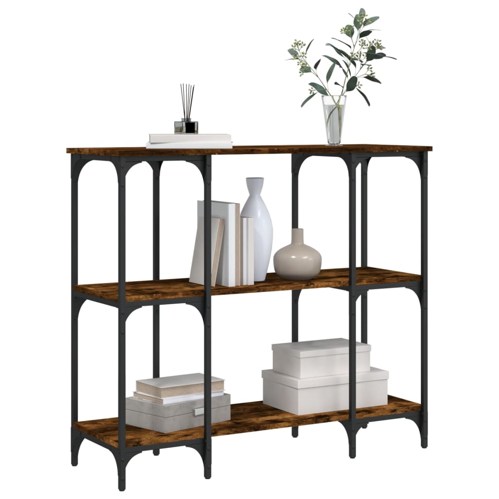 Smoked Oak Console Table - 102x35x90 cm Engineered Wood
