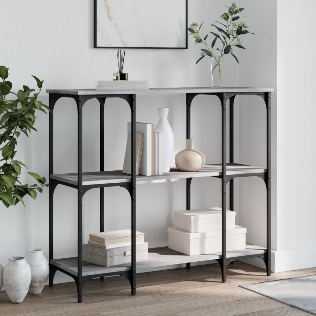 Sonoma Grey Console Table - Engineered Wood, 102x35x90 cm