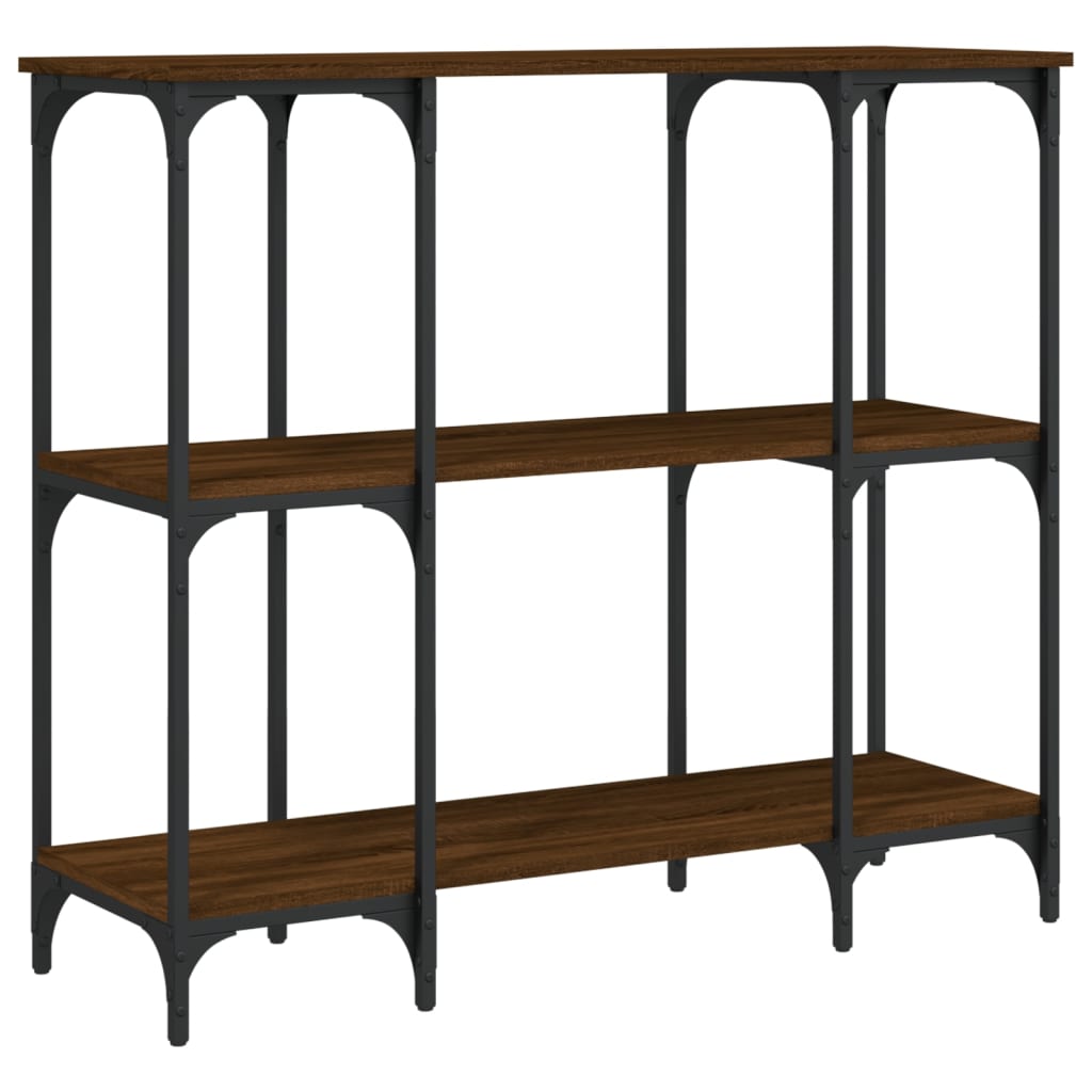 Brown Oak Console Table - Engineered Wood, 102x35x90 cm