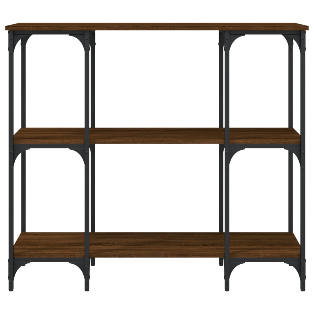 Brown Oak Console Table - Engineered Wood, 102x35x90 cm