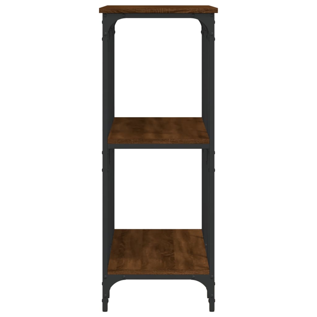Brown Oak Console Table - Engineered Wood, 102x35x90 cm