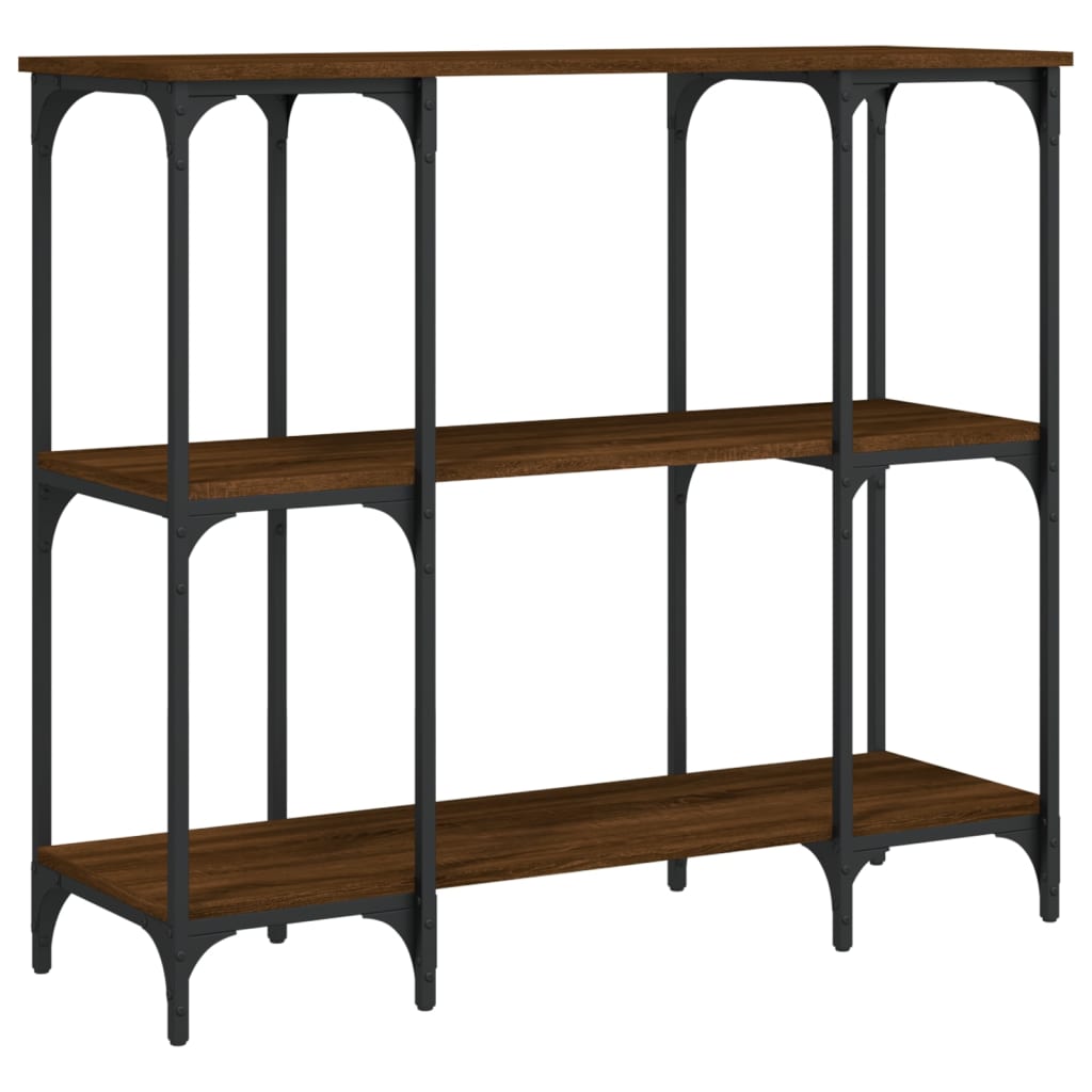 Brown Oak Console Table - Engineered Wood, 102x35x90 cm
