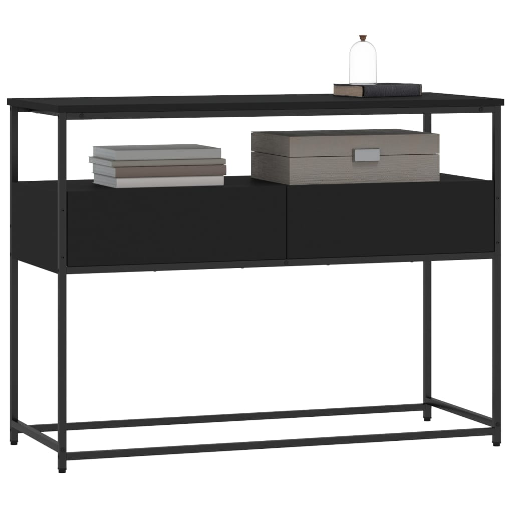 Black Console Table - Engineered Wood 100x40x75 cm
