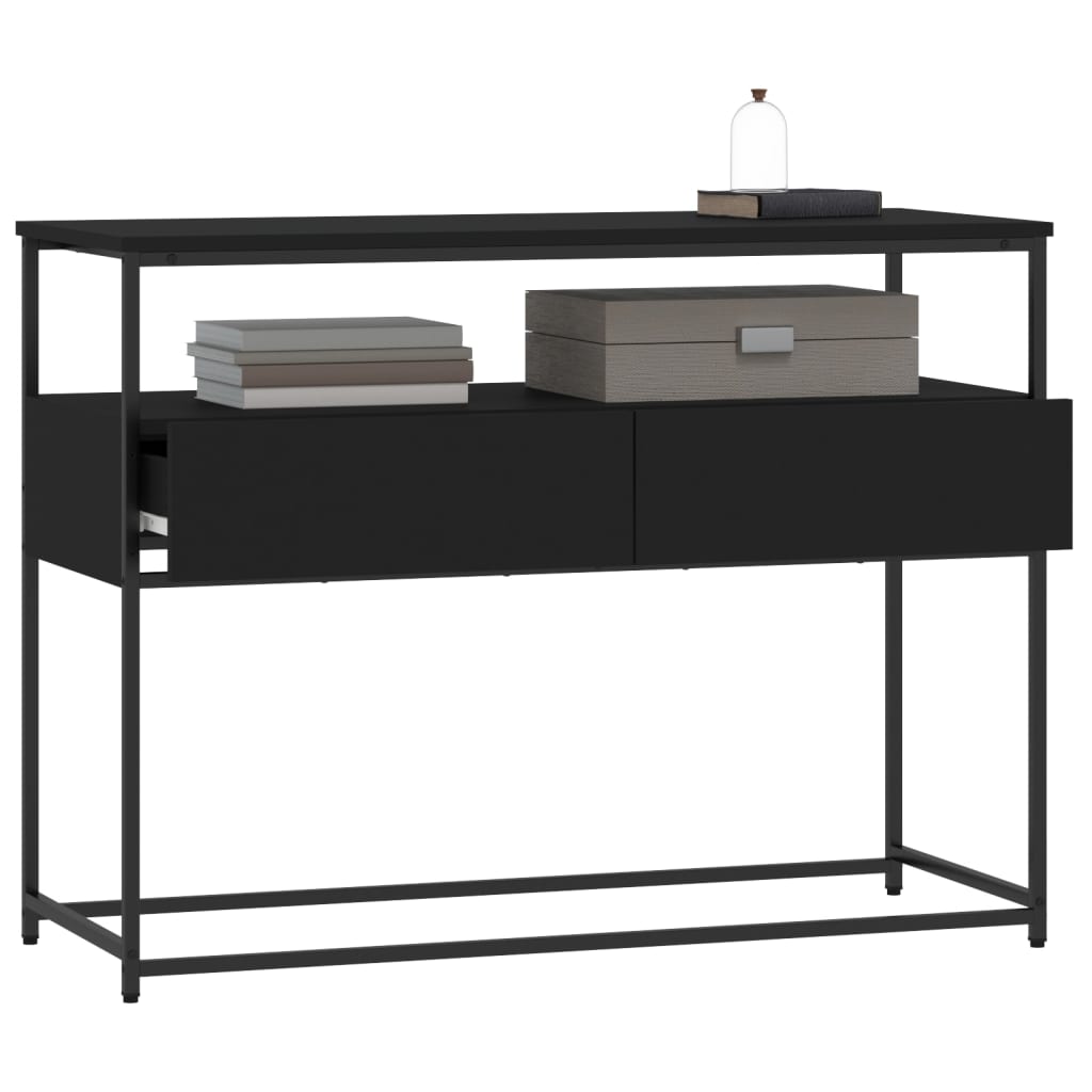 Black Console Table - Engineered Wood 100x40x75 cm