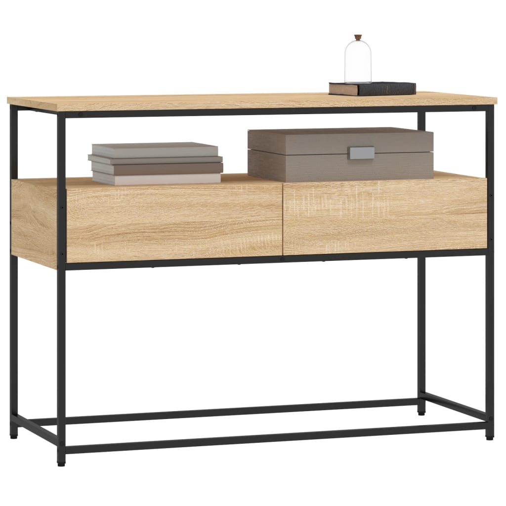 Sonoma Oak Console Table - Engineered Wood 100x40x75 cm