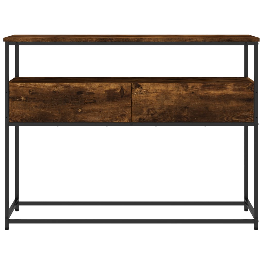 Smoked Oak Console Table - Engineered Wood 100x40x75cm
