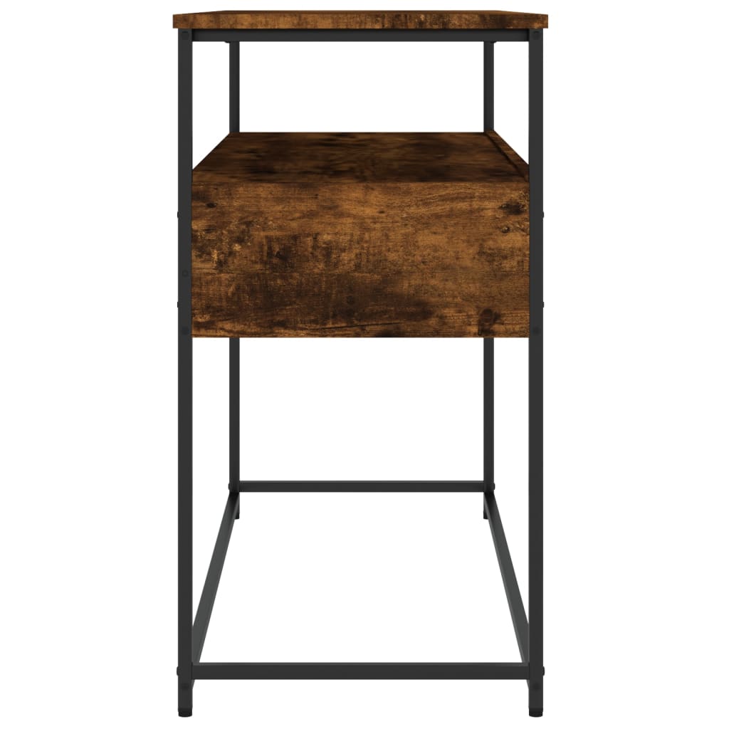 Smoked Oak Console Table - Engineered Wood 100x40x75cm