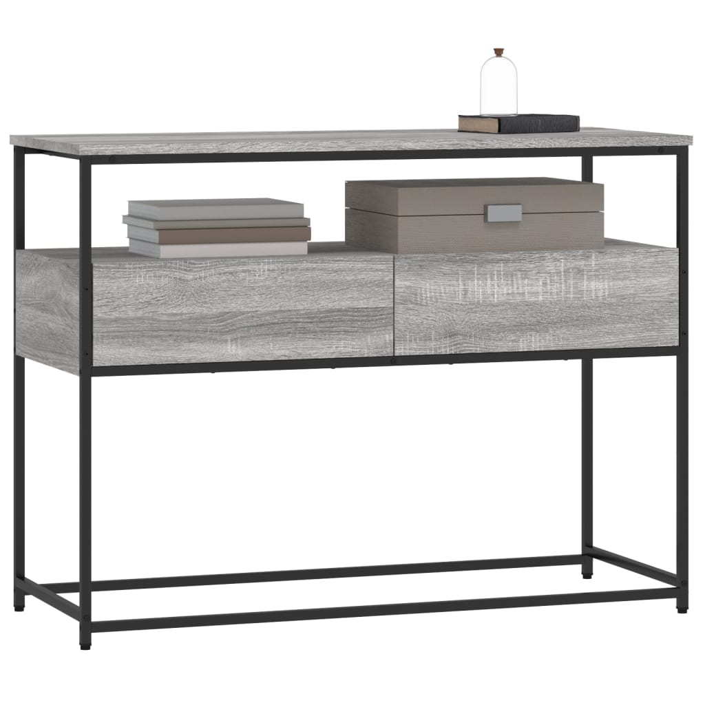 Sonoma Grey Console Table - 100x40x75 cm Engineered Wood