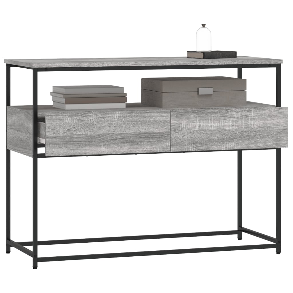 Sonoma Grey Console Table - 100x40x75 cm Engineered Wood